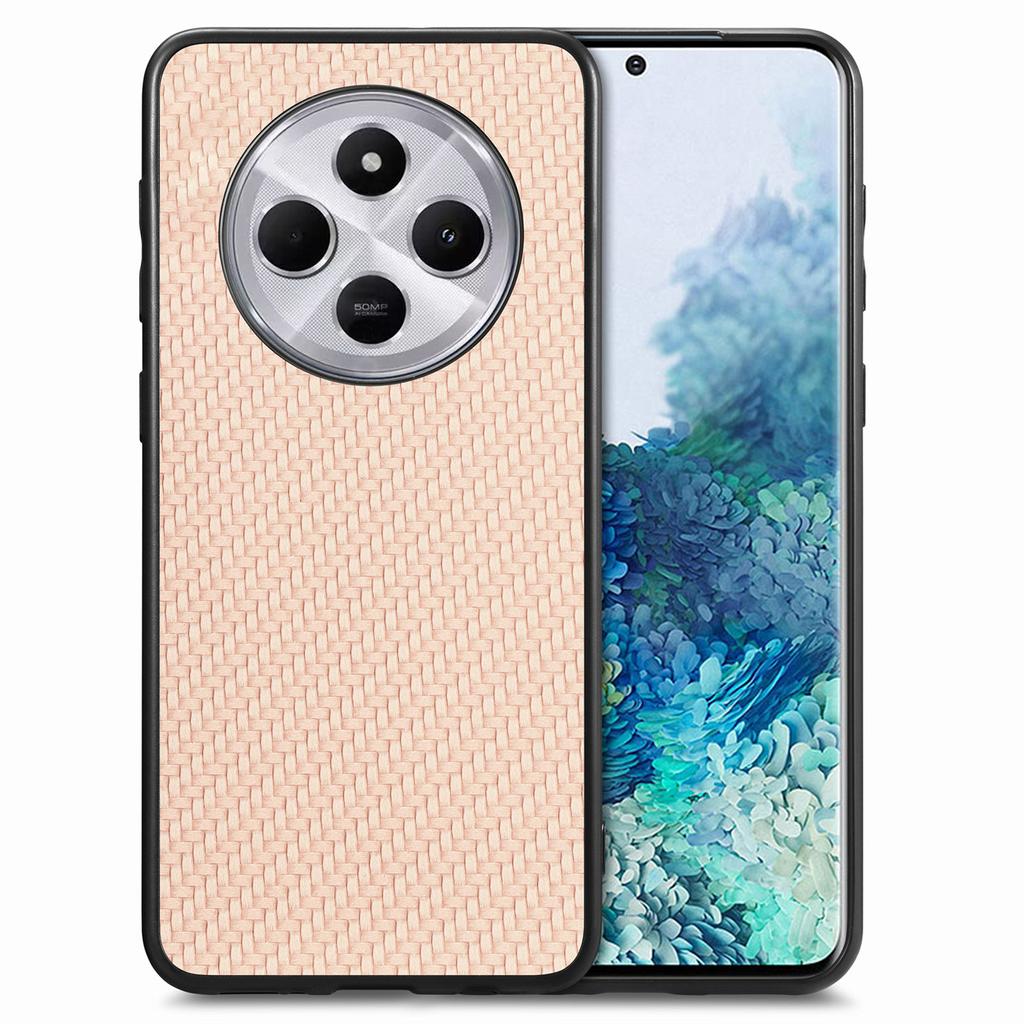 Phone Case For Xiaomi Redmi 14C 4G/14R 5G/Poco C75 4G Carbon Fiber Texture PU+PC+TPU Back Cover