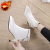 Fashion Ankle Boots for Women Heeled Fur Autumn Winter Leather Booties Designer Luxury Comfortable and Elegant Sale Pu Woman Short Shoes