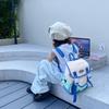 Adorable Korean Style Color Block Lightweight Canvas Backpack For Kids Perfect For School