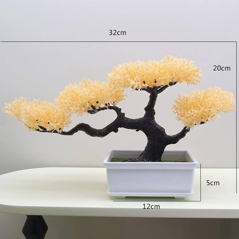 Faux Pine Bonsai Tree Indoor Decoration Plastic Green Plant For Living Space