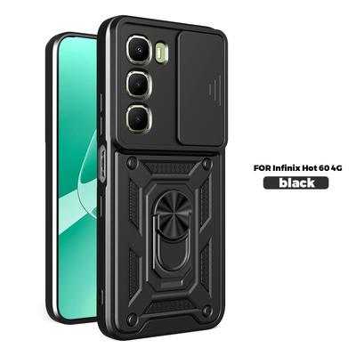 For Infinix Hot 60 Case Infinix Hot 60i Cover Hot 60 Pro + Magnetic Ring Holder Armor Phone Case Slide Camera Protect Back Cover