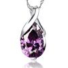 Korean Blue Crystal Topaz Clavicle Necklace: Niche Design Pendant for Girlfriend's Birthday