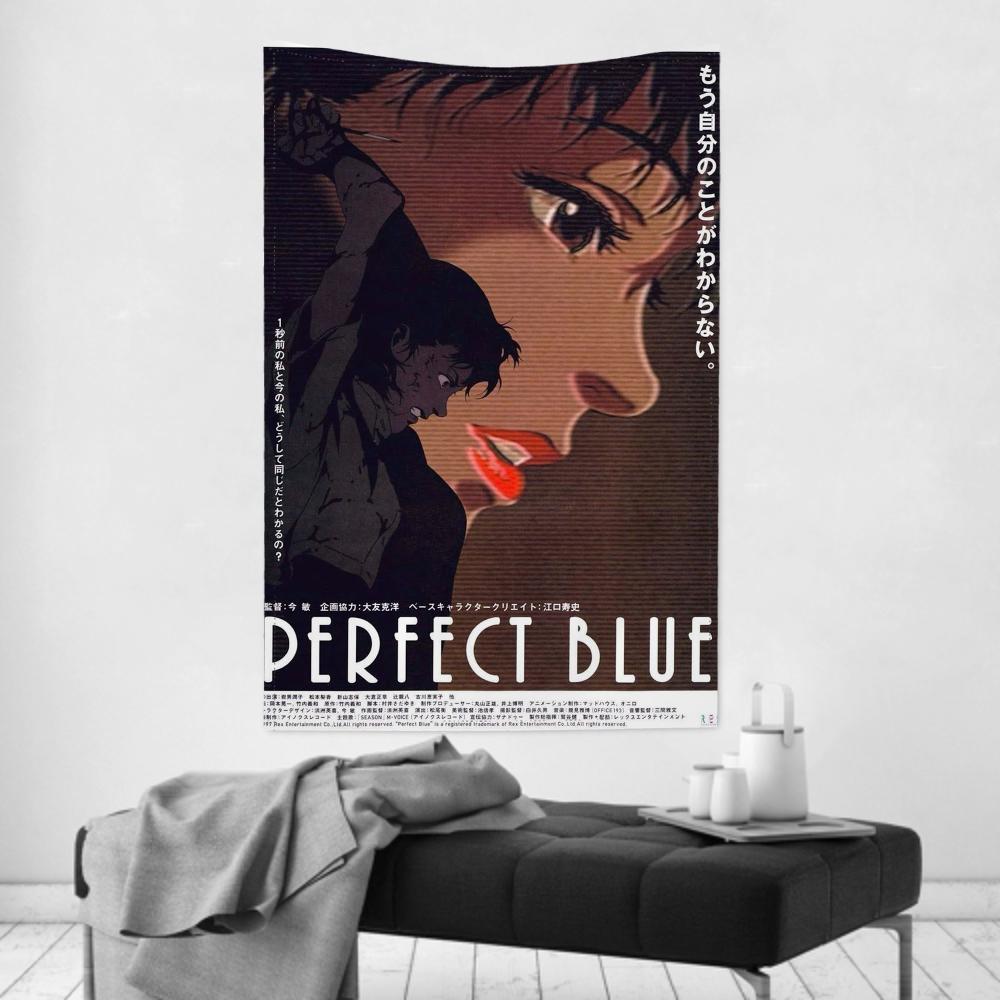 Perfect Blue Movie Poster Wall Tapestry  Satoshi Kon Thriller Edgy Room Decor for Anime Film  Psychological Thriller Fans