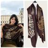 Luxury Women Scarf Leopard Tiger Print Scarf Soft Shawl Vintage Animal Scarf Oversized Breathable Neck Scarves Daily Outfit