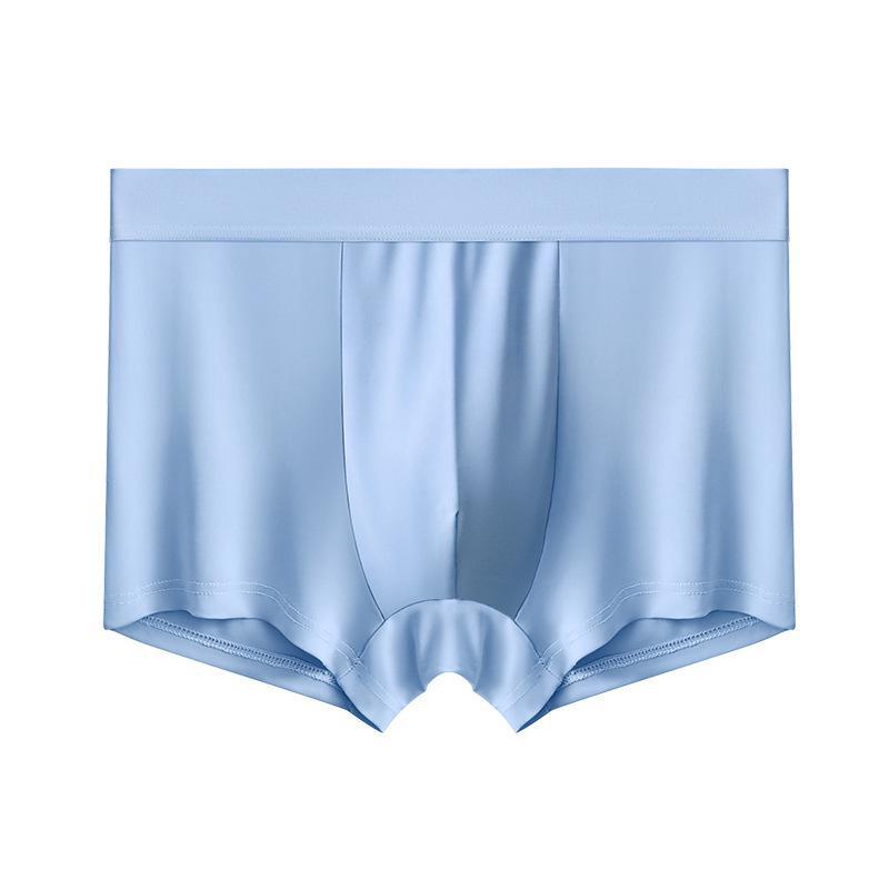 Men's Ice Silk Antibacterial Seamless Boxer Shorts - Lightweight Summer Design