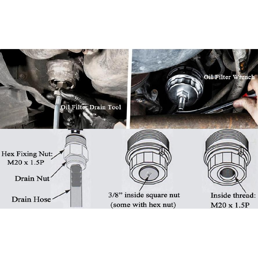 Steel Oil Filter Cap Wrench Remover Housing Cup Tool for Toyota Lexus 2.5L-5.7L