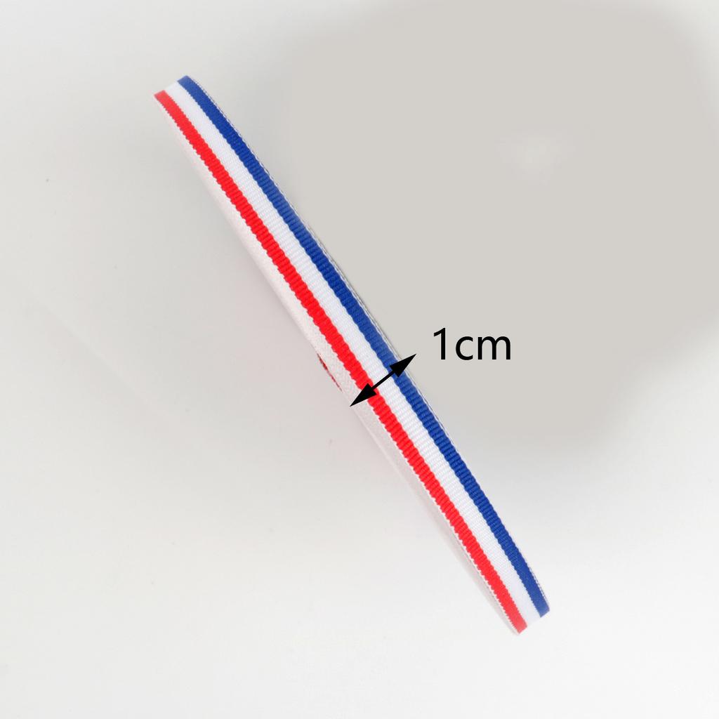 Czerwona, Biała i Niebieska Kolorowa Wstążka DIY Czerwona, Biała i Szafirowo-Niebieska Trójkolorowa Kolorowa Taśma z Pączkami Granatowa Taśma Ręcznie Robiona