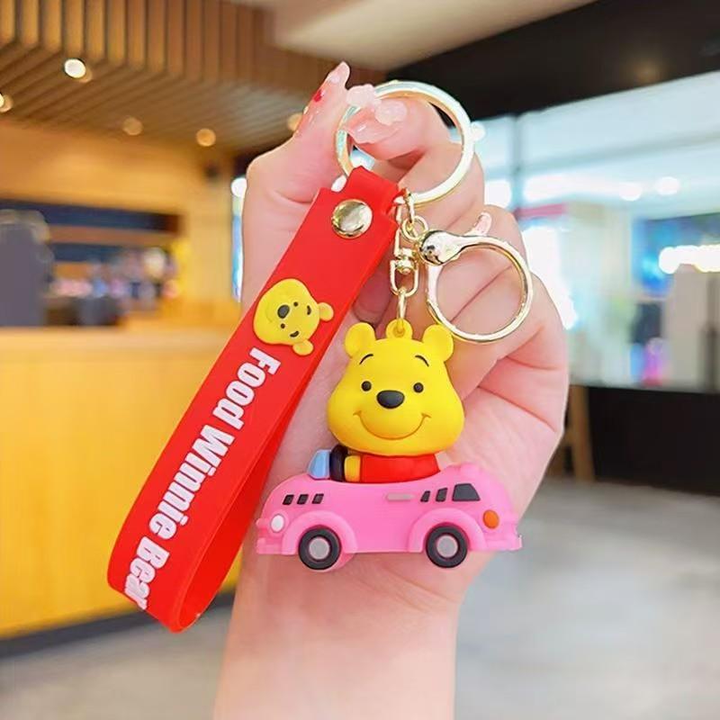 New Cartoon Anime Winnie The Pooh Keychain Doll Pendant Character Keychain Accessories Backpack Decoration Gift