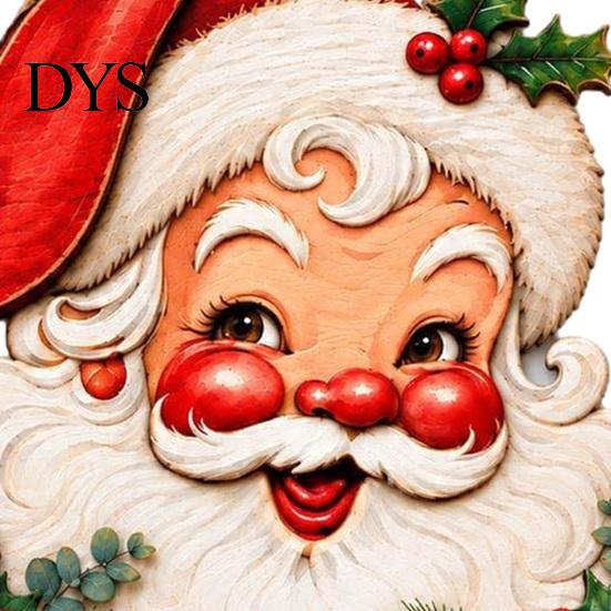 Seasonal Front Door Decor Wooden Christmas Hanger, Santa Claus Wall Plaque, Holiday Sign for Entryway Mantel Corridor Decor, Gift Family Friends