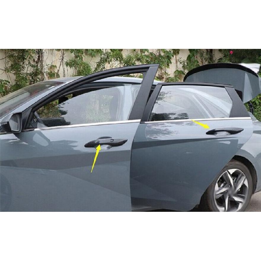 For Hyundai Elantra 21-23 Style Carbon Fiber Outside Door Handle Cover Trim Fit