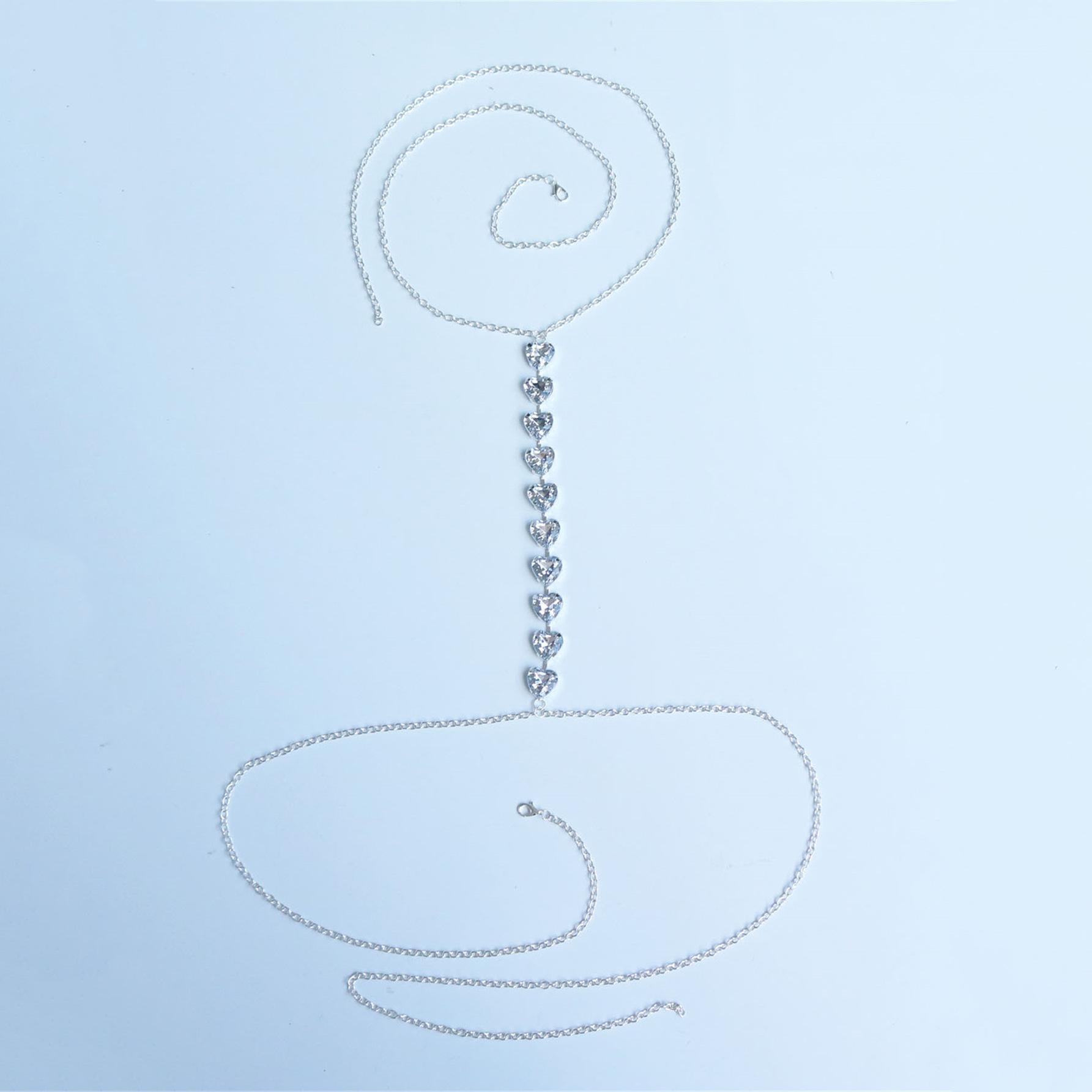 

Breast Chain Simple Breast Accessories Shiny Sexy Lingerie Show Wear Accessories Beach Body Chain срібний