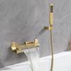 Yi Pan Brushed Gold Wall-Mounted Bathtub Faucet Set