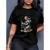 T-Shirt- 'He Who Kneels Before The Lord Can Stand Before Anyone' Print, Casual Round Neck Lightweight and Breathable, Suitable for All Seasons