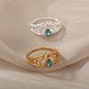 Vintage Opal Rings For Women Man Stainless Steel Sun Rings Moonstone Ring Accessories Jewelry Gift Best Friend Mom Bijoux Size 7