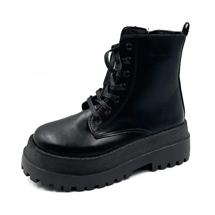 Thick Bottom Platform Women Ankle Boots Woman Shoes Zipper Fashion Female Designer Motorcycle Boot Casual Ladies Footwear 2026