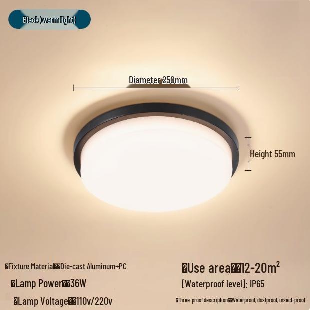 LED Waterproof Outdoor Light for Entrance, Balcony, Corridor, Terrace, and Gazebo