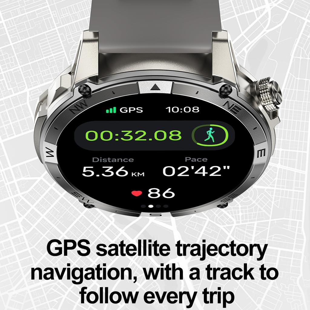 Smart Watch Outdoor Sports GPS Altitude And Pressure Compass  Screen Blue Tooth Call Health Waterproof Weather Smartwatch