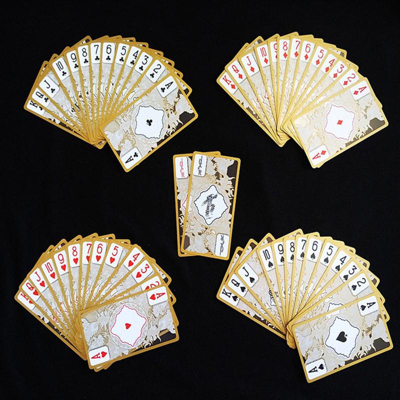 Hochwertige transparente Plastikspielkarten, wasserdicht, mit Goldrand, Pokerkarten, Drachenkartenspiel, Sammlung, Geschenk