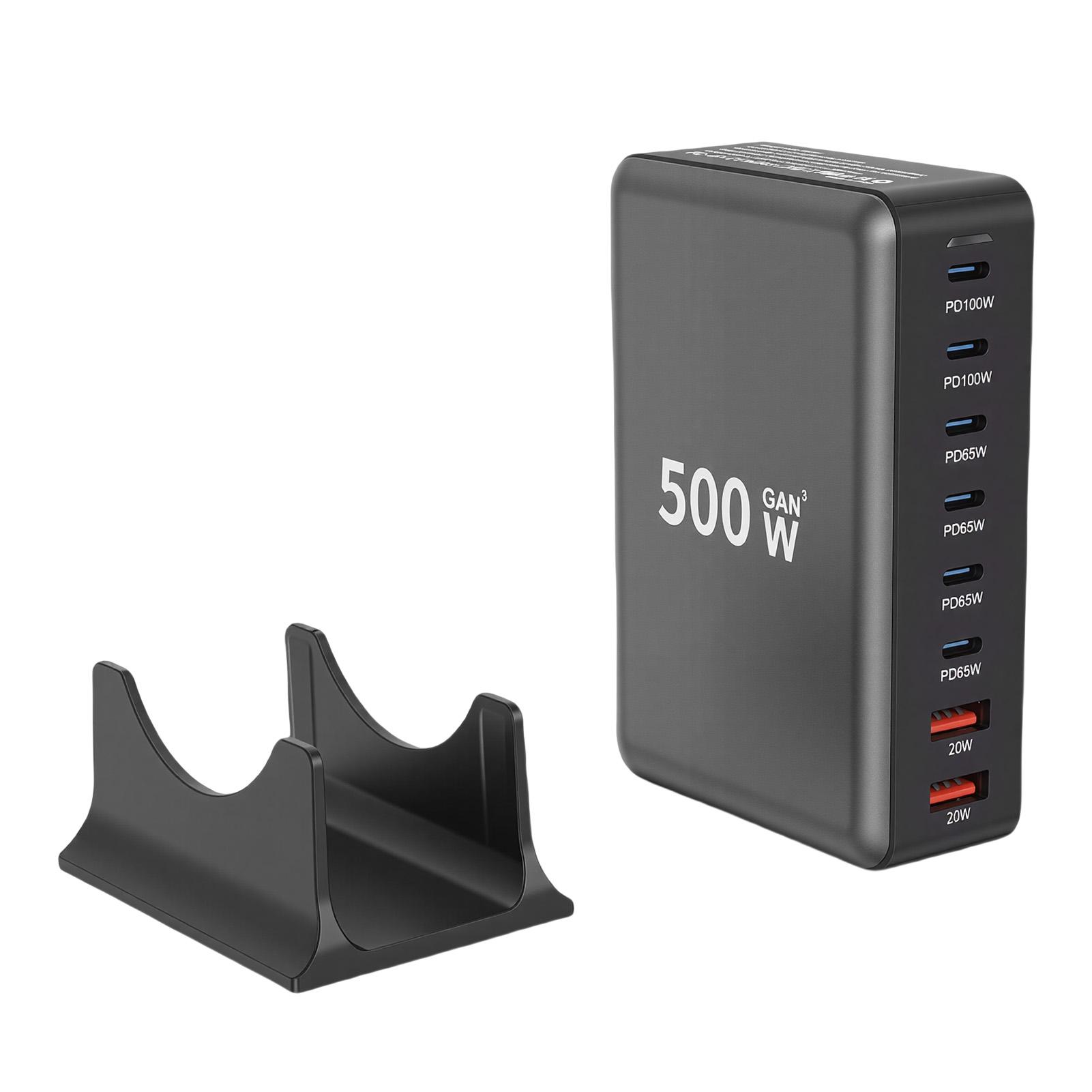 USB Charging Station 500W 8 Port GaN III Pro USB C Desktop Charging Hub for Phone Tablet Headphone EU Plug