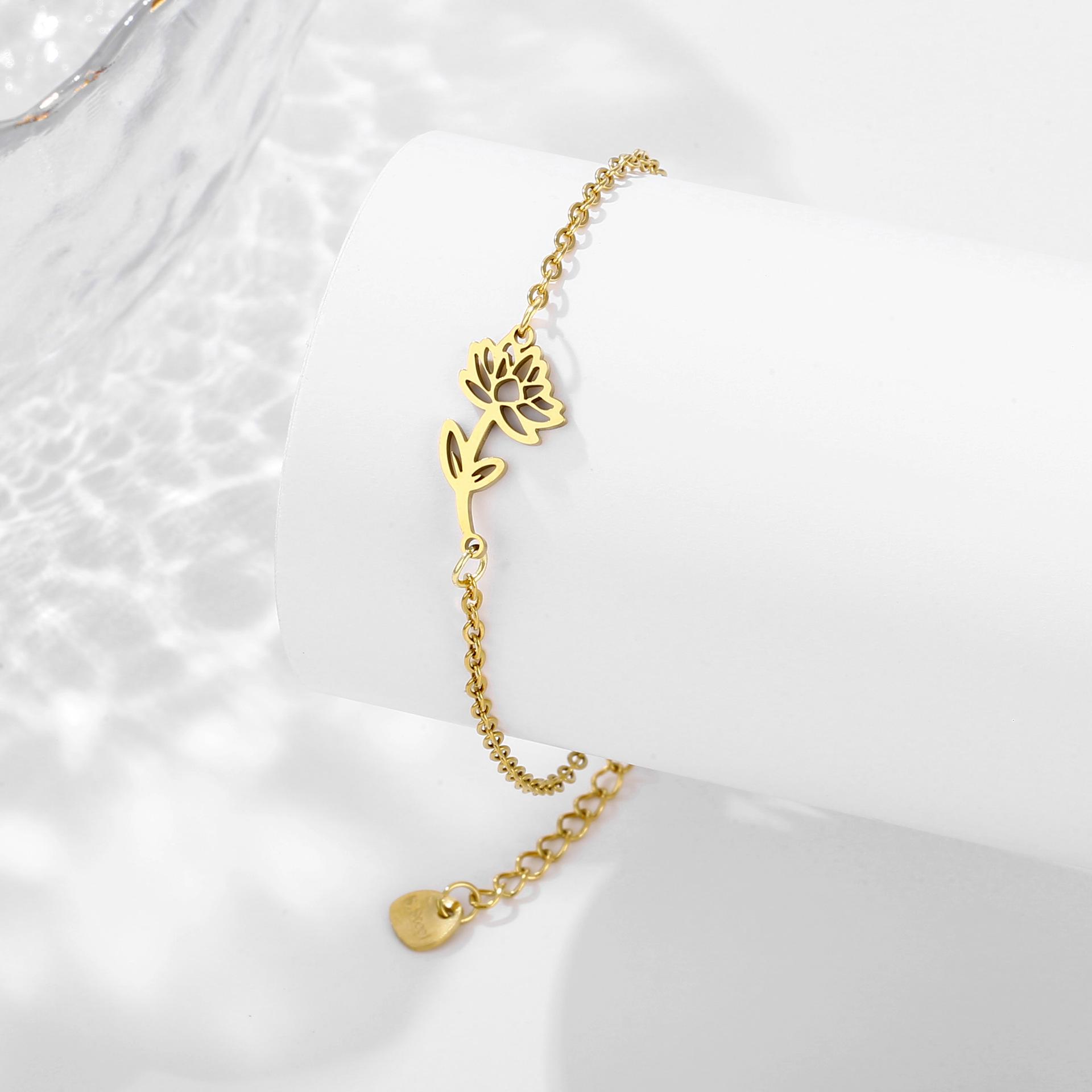 December Birth Flower Bracelet Birthstone Floral Jewelry Personalized Gift
