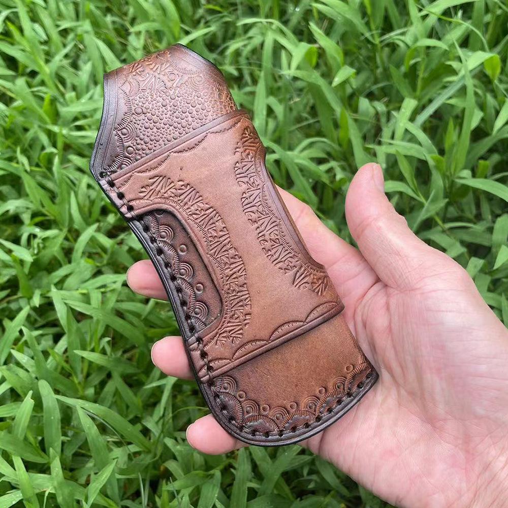 Large Size Top Grain Cowhide Scabbard  Folding Knife Sleeve Holder Scabbard Universal Knife Cover  Camping Knife Holsters