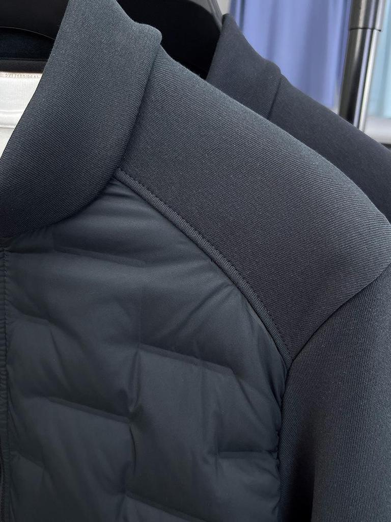 Men's Stand Collar Patchwork Down Jacket, Autumn/Winter 2025 Collection - Lightweight, Versatile, and Warm Casual Outerwear Cardigan.
