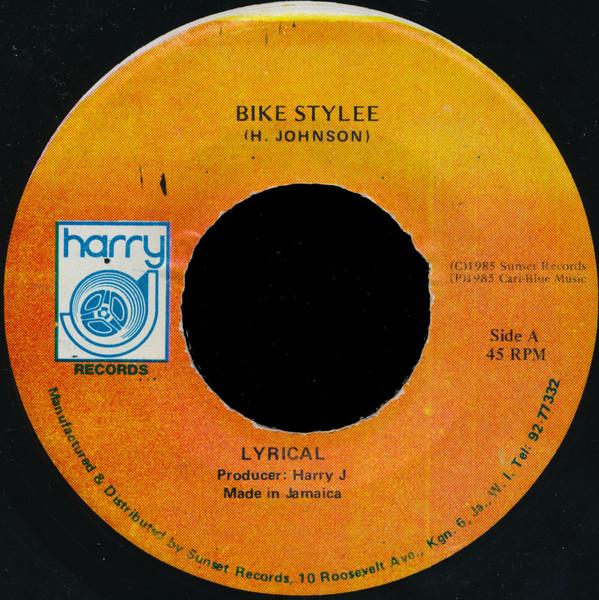 

7inch Record LYRICAL Bike Stylee NONE Harry J Records 1985 Jamaica Reggae Ska Dub Used