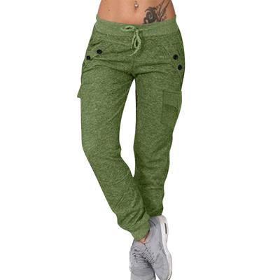 Women's Solid Color Casual Pants High Waist Drawstring Sweatpants With Pockets