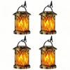 Antique Bronze Solar Flame Lantern: Decorative Outdoor Garden Lamp for a Retro Courtyard Atmosphere
