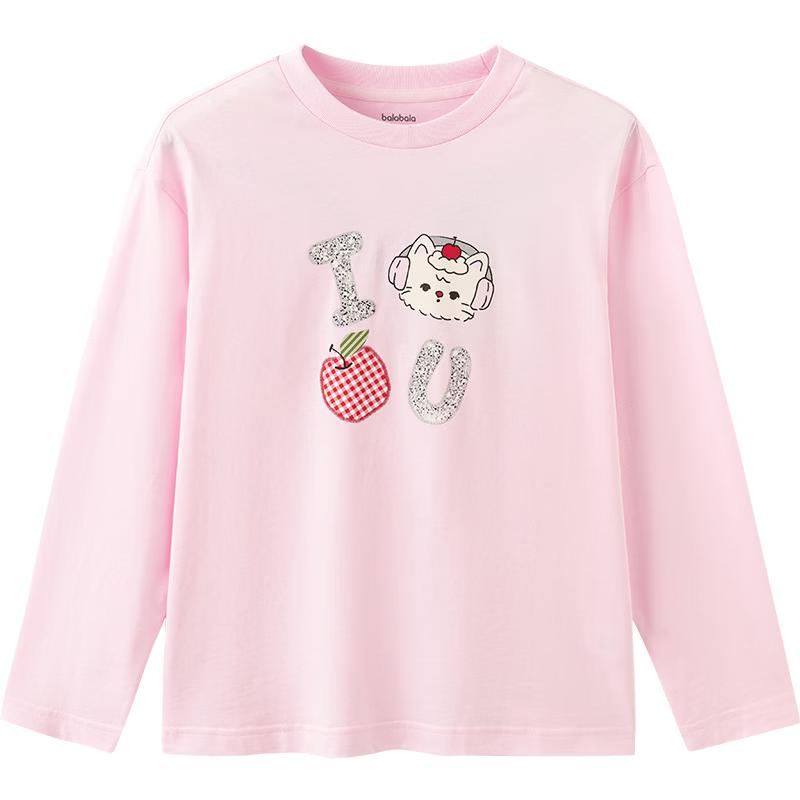 Balabala Girls' Pure Cotton Long Sleeve T-Shirt