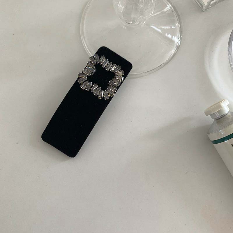 Korean Black Velvet Big Bow Hairpin for Women Luxury Zircon Temperament Hair Clip BB Clip Headwear Hair Accessories