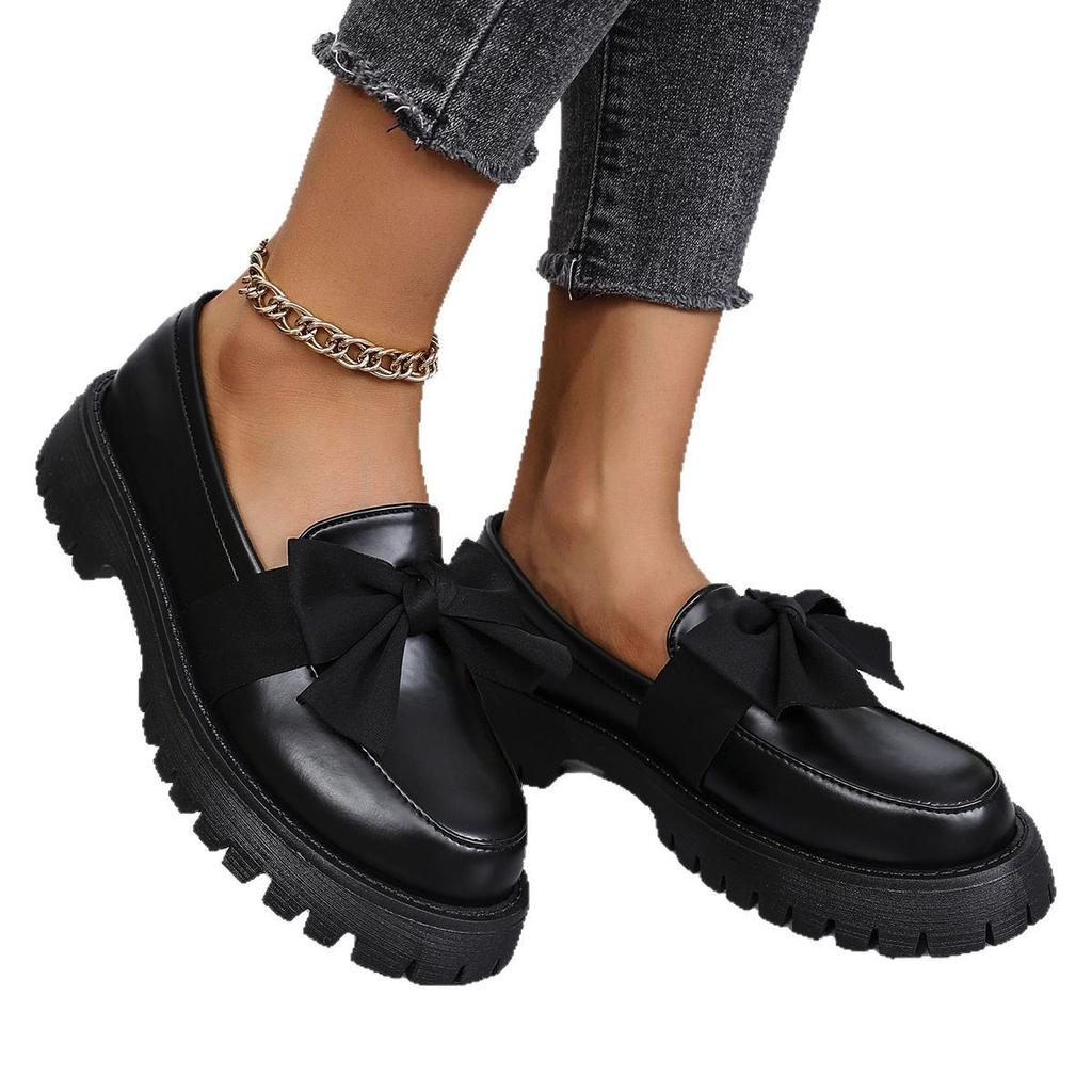 Nouvelles chaussures simples de printemps et d'automne pour femmes à bout rond style britannique, chaussures en cuir petites tailles pour femmes