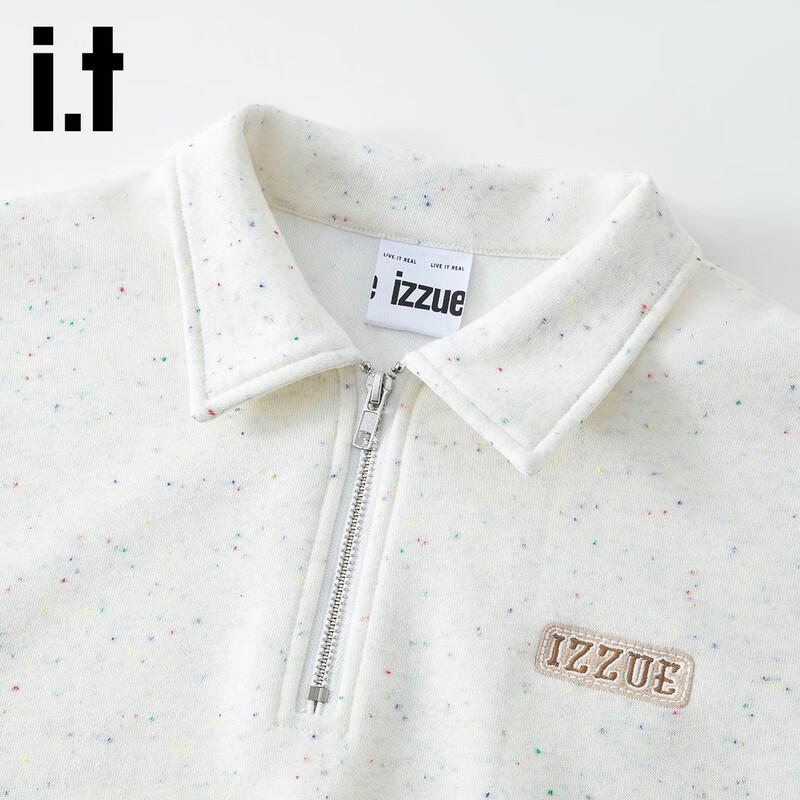 Izzue IT Women's Fall Colorful Speckle Half-Zip Polo Sweatshirt