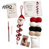 Crochet Supplies for Beginners Doll Spiral Ornament DIY Kit Holiday Craft Set with Festive Yarn Crafts Soft Yarn Beads Christmas Tree Hanging