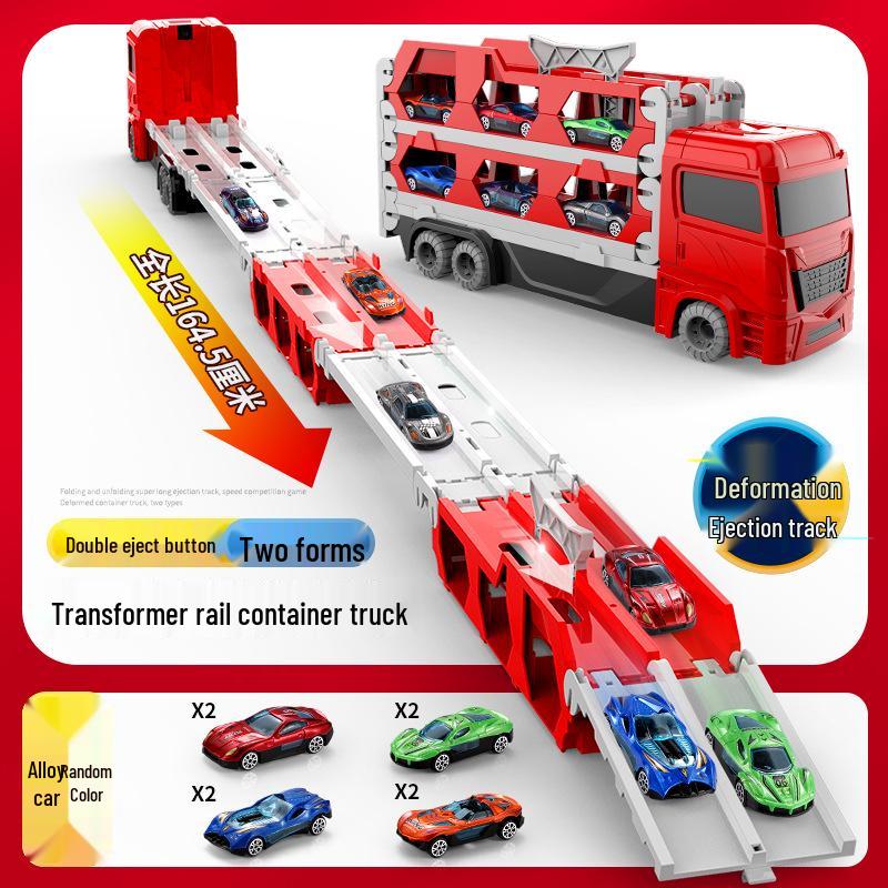 Folding Truck & Toy Car Race Track Set - Gift for Boys' Birthdays