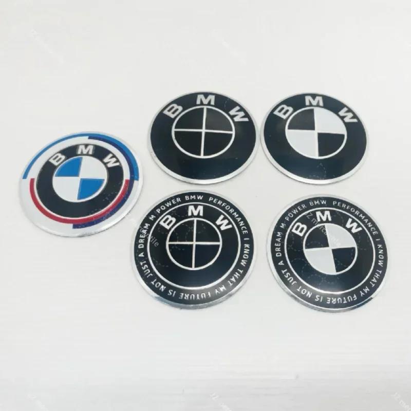 4Pcs 70mm wheel hub center cover sticker. Suitable for BMW 5/7/8 series and M models, aluminum alloy hub badge patch accessories