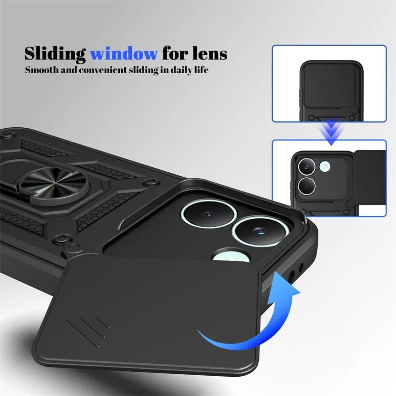 Funda For Xiaomi Poco X8 Pro 5G Case Armor Slide Lens Protector Ring Stand Back Cover For Pocco Poko Little X8Pro PocoX8pro Capa