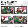 2805Pc Zen Forest Garden Building Blocks Flower Tree Chinese Ancient Architecture Educational Puzzle Kids Toys Ornament Gifts