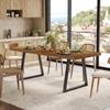 Industrial Dining Table for 4-6 People, 160cm Rectangular Solid Wood Kitchen Table with Sturdy Metal Legs, Ideal for Dining Room