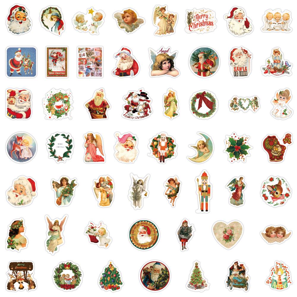 50 Retro Christmas Angel Stickers for Water Bottles, Phone Cases, Planners, DIY Crafts