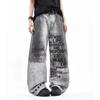 Pantalones Vaqueros Lavados Desgastados Estilo Callejero Hombres Mujeres Holgados Pierna Ancha Cintura Alta Vaqueros Casuales