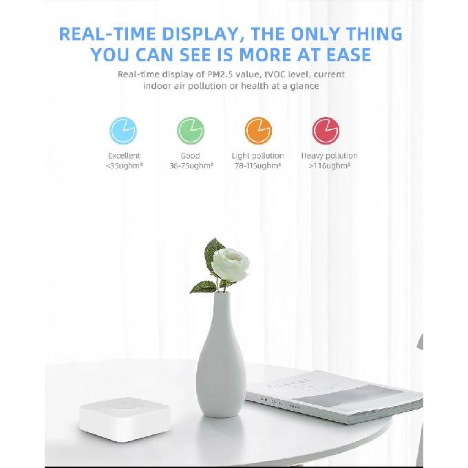 Tuya ZigBee/WiFi Air Quality Detector PM2.5 Formaldehyde VOC CO2 Temperature Humidity 6in1 Smart Air Box Sensor Via Alexa Google