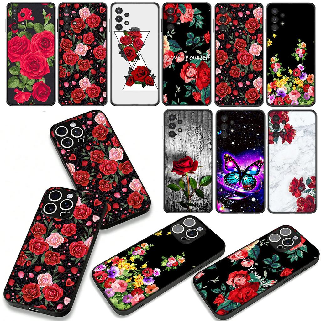 Rose Flower Phone Cover Case for Motorola Moto G54 G05 G24 G67 G55 G75 G85 G15 G57 G86 Power Edge 50 30 Ultra Fusion neo Pro