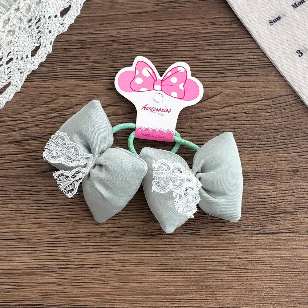 Korean Satin Lace Bow Hair Tie for Girls