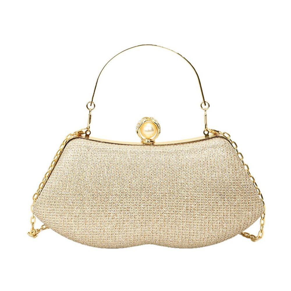 Elegant Sequins Evening Bags Gold Silver Satin Clutches Clutch Bag Banquet Fashion Chain Bags Gold Silver Clutch Bag