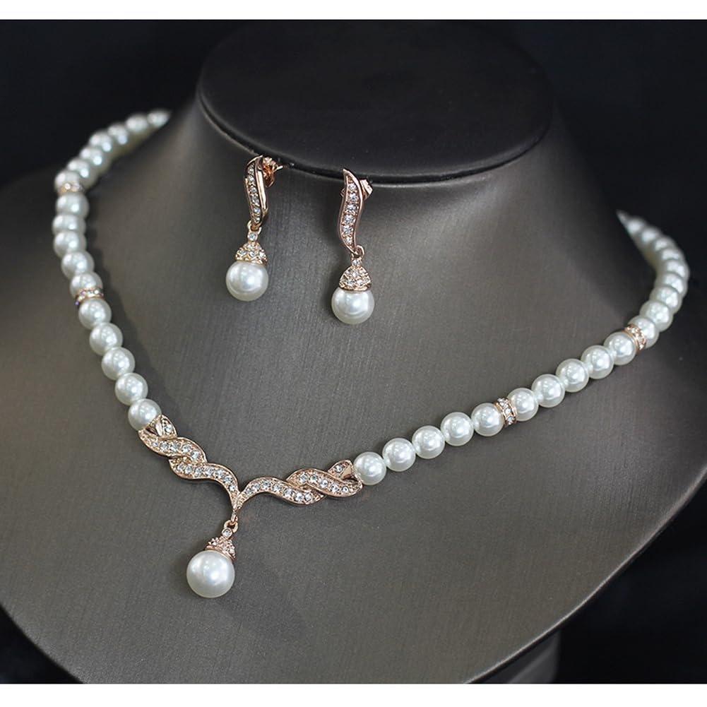 Latest Stylish Design Fancy Pearl Necklace Jewellery Set for Women