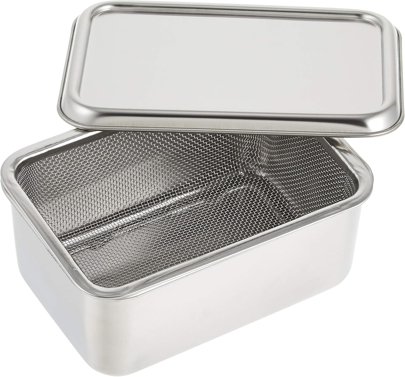Kanda Storage Container for Yogurt, Tofu, and Draining - Made in Japan - Stainless Steel - Hygienic and Easy to Clean - Holds 1 Pack (400g) - Compact