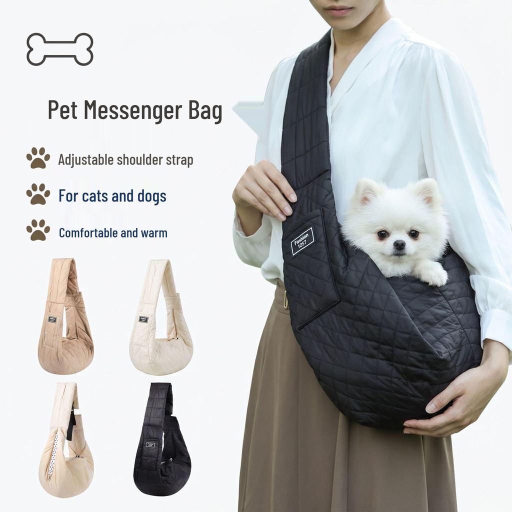 Plush Pet Carrier Crossbody: Winter Warm, Large Capacity, Portable Outdoor Travel Backpack for Cats