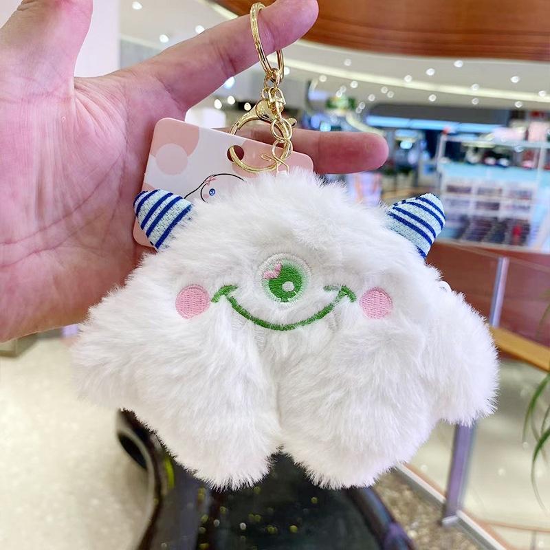 Cute Little Monster Plush Coin Purse Pendant Soft And Adorable Doll Keychain For Girls