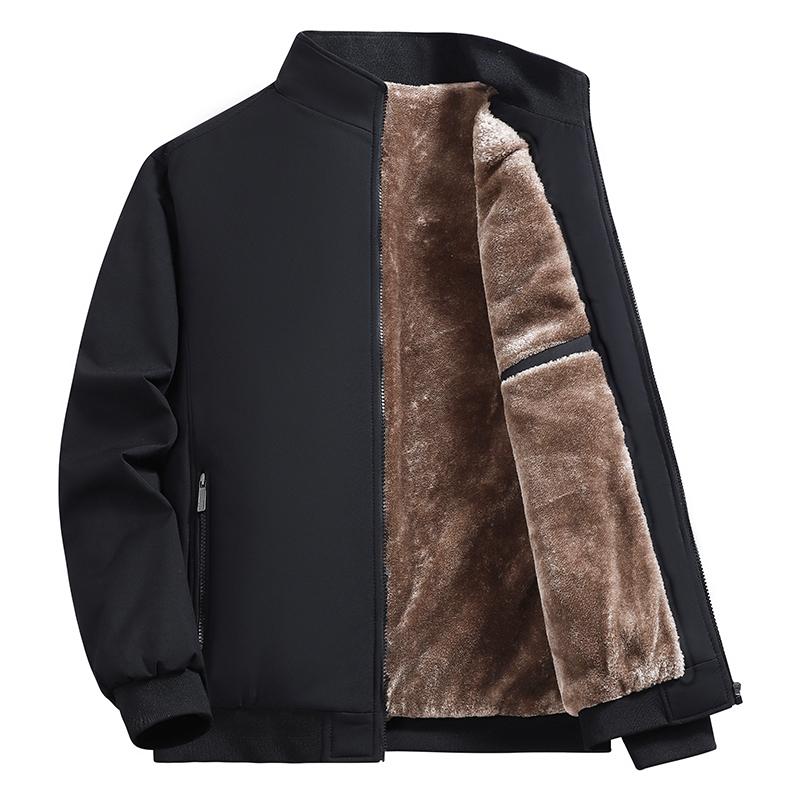 Middle-aged and elderly men's fleece thickened dad jacket